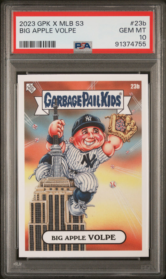 Graded 2023 Topps Garbage Pail Kids Anthony Volpe #23B Big Apple Volpe Rookie RC Baseball Card PSA 10 Gem Mint
