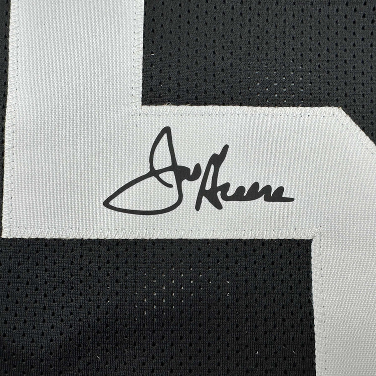 Facsimile Autographed Mean Joe Greene Pittsburgh Black Reprint Laser Auto Football Jersey Size Men's XL