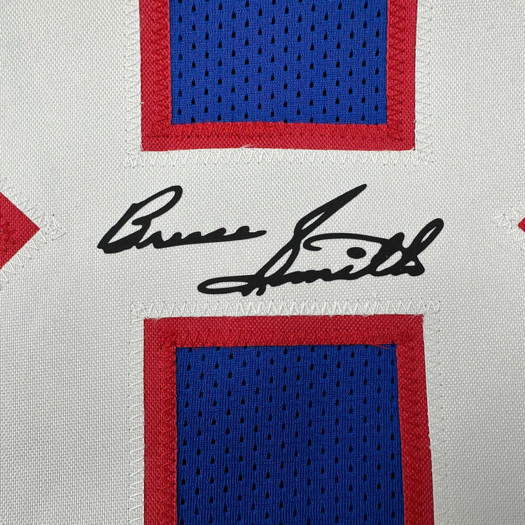 Facsimile Autographed Bruce Smith Buffalo Blue Reprint Laser Auto Football Jersey Size Men's XL