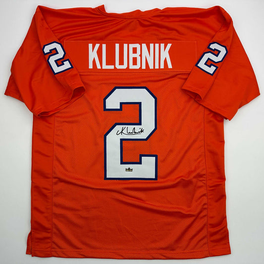 Facsimile Autographed Cade Klubnik Clemson Orange Reprint Laser Auto College Football Jersey Size Men's XL