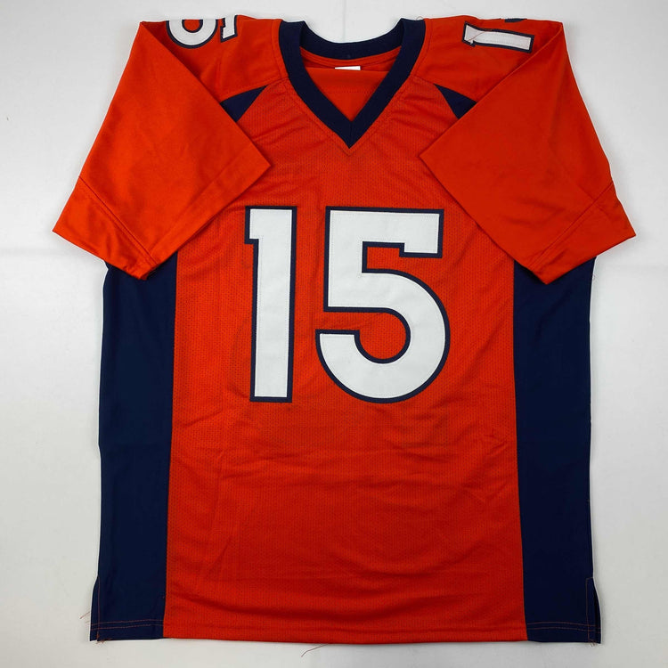 Facsimile Autographed Tim Tebow Denver Orange Reprint Laser Auto Football Jersey Size Men's XL
