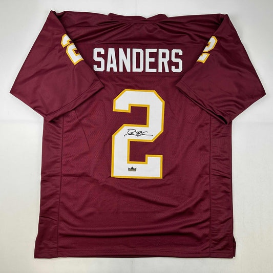 Facsimile Autographed Deion Sanders Florida State Maroon Reprint Laser Auto College Football Jersey Size Men's XL