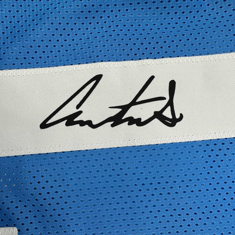 Facsimile Autographed Austin Simmons Ole Miss Blue Reprint Laser Auto College Football Jersey Size Men's XL