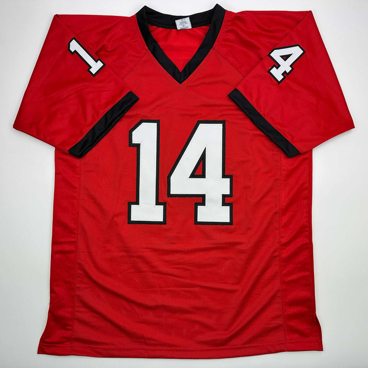 Facsimile Autographed Gunner Stockton Georgia Red Reprint Laser Auto College Football Jersey Size Men's XL