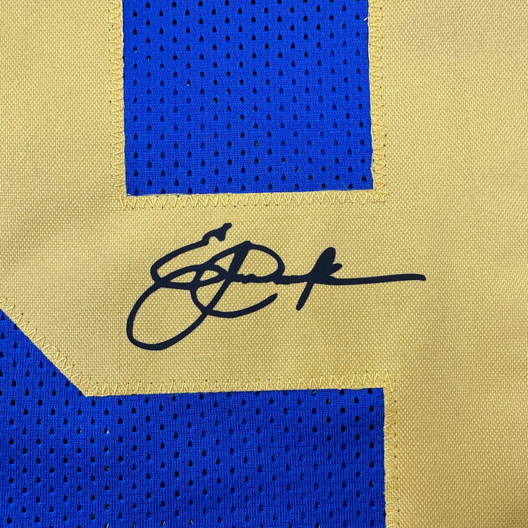 Facsimile Autographed Eric Dickerson Los Angeles LA Royal Blue Retro Reprint Laser Auto Football Jersey Size Men's XL