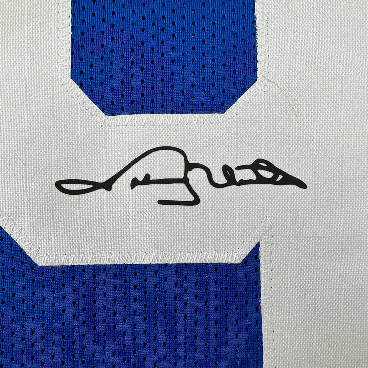 Facsimile Autographed Johnny Unitas Indianapolis Baltimore Blue Reprint Laser Auto Football Jersey Size Men's XL