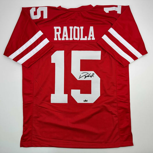 Facsimile Autographed Dylan Raiola Nebraska  Red Reprint Laser Auto College Football Jersey Size Men's XL