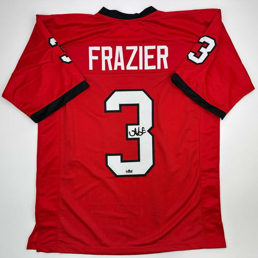 Facsimile Autographed Nate Frazier Georgia Red Reprint Laser Auto College Football Jersey Size Men's XL