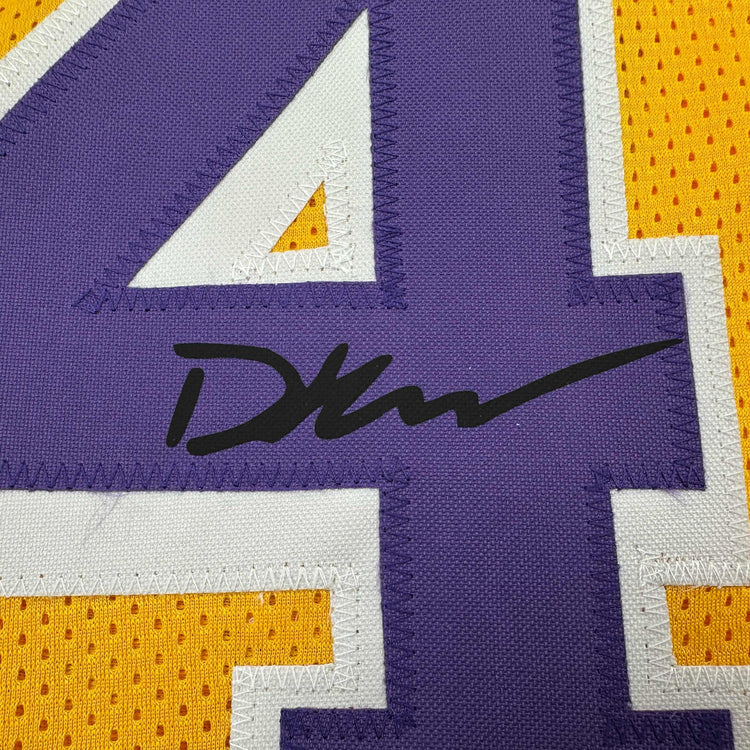 Facsimile Autographed Dalton Knecht Los Angeles LA Yellow Reprint Laser Auto Basketball Jersey Size Men's XL
