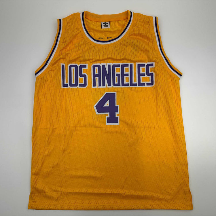 Facsimile Autographed Dalton Knecht Los Angeles LA Yellow Reprint Laser Auto Basketball Jersey Size Men's XL