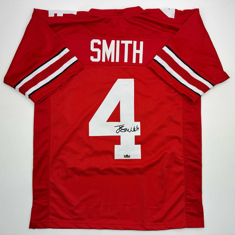 Facsimile Autographed Jeremiah Smith Ohio State Red Reprint Laser Auto College Football Jersey Size Men's XL
