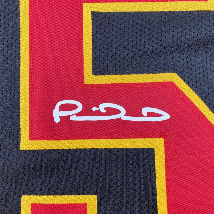Facsimile Autographed Patrick Mahomes Kansas City Black Reprint Laser Auto Football Jersey Size Men's XL