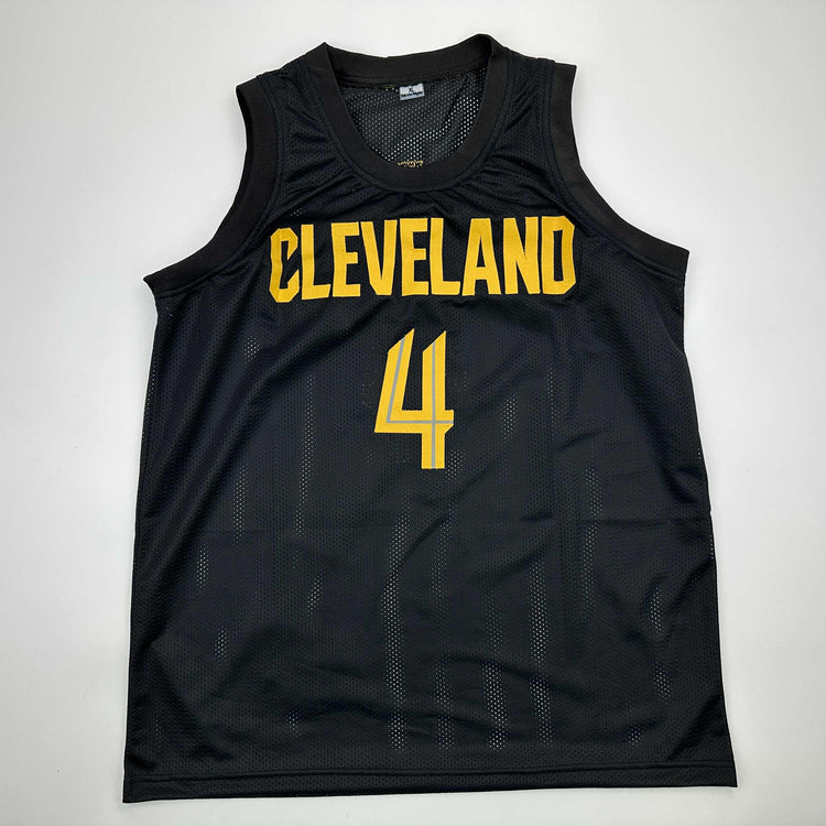 Facsimile Autographed Evan Mobley Cleveland Black Reprint Laser Auto Basketball Jersey Size Men's XL