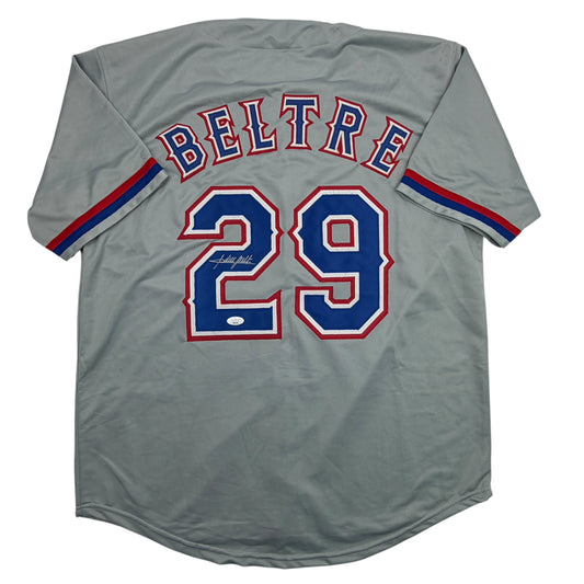 Autographed/Signed Adrian Beltre Texas Grey Baseball Jersey JSA COA