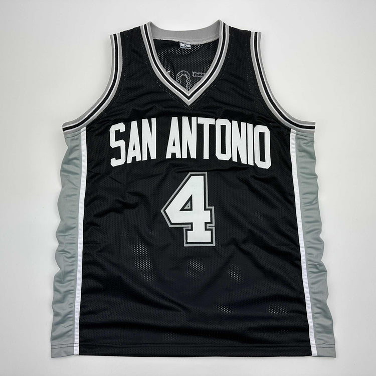 Facsimile Autographed De'Aaron Fox San Antonio Black Reprint Laser Auto Basketball Jersey Size Men's XL