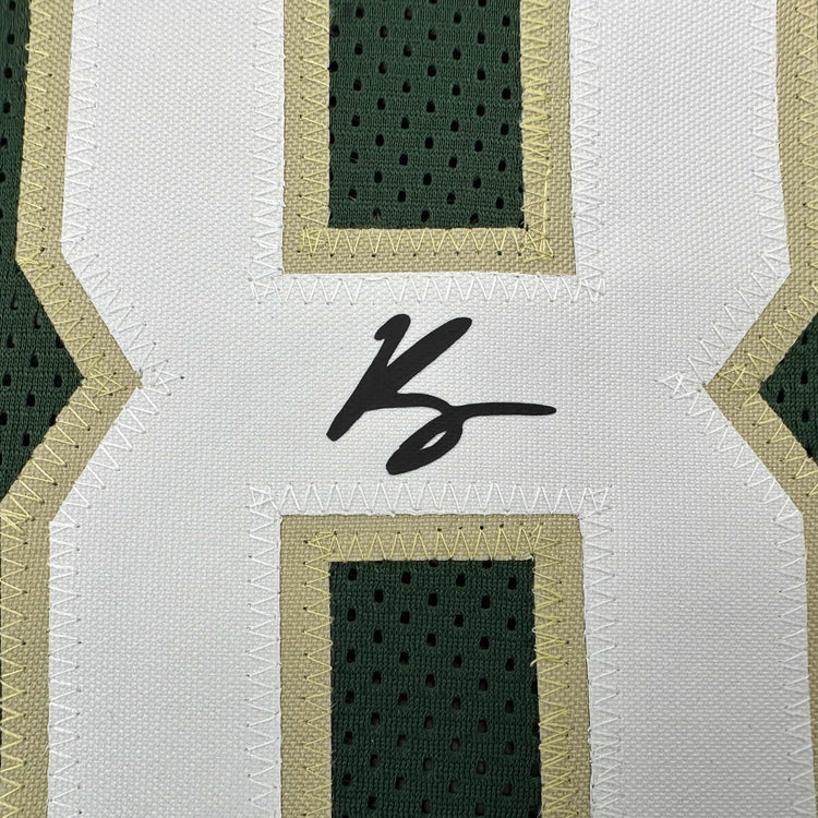 Facsimile Autographed Kyle Kuzma Milwaukee Green Reprint Laser Auto Basketball Jersey Size Men's XL