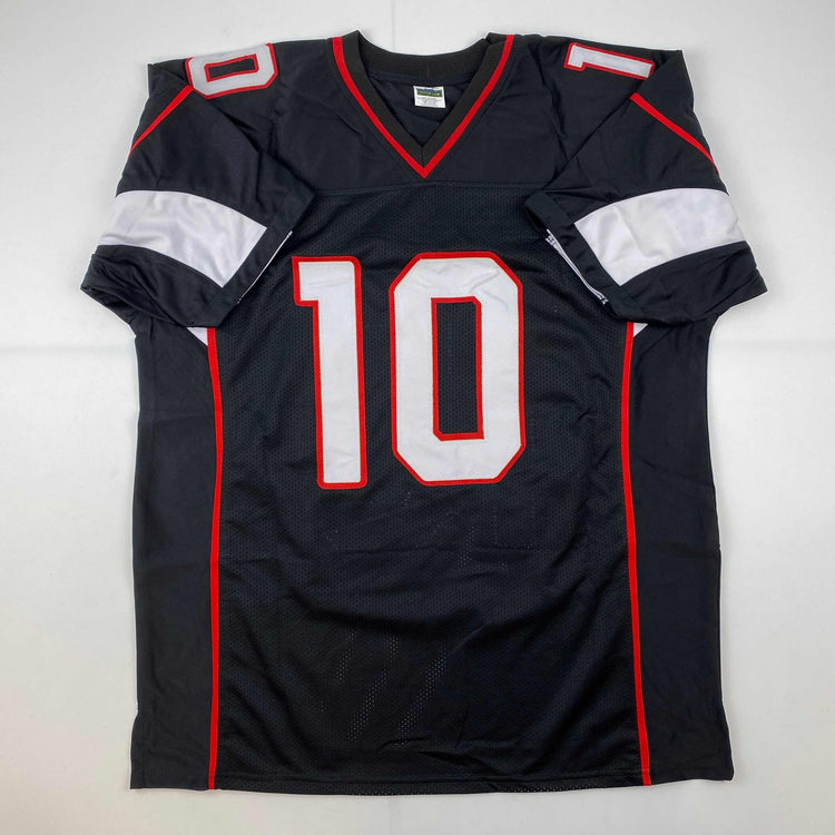 Facsimile Autographed DeAndre Hopkins Arizona Black Reprint Laser Auto Football Jersey Size Men's XL