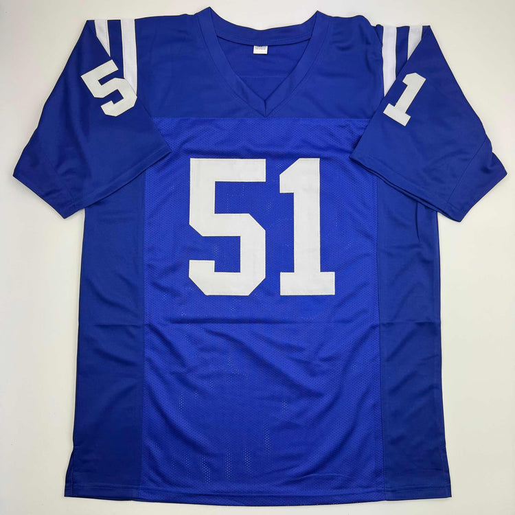 Autographed/Signed Kwity Paye Indianapolis Blue Football Jersey Beckett BAS COA