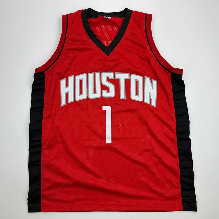 Facsimile Autographed Amen Thompson Houston Red Reprint Laser Auto Basketball Jersey Size Men's XL