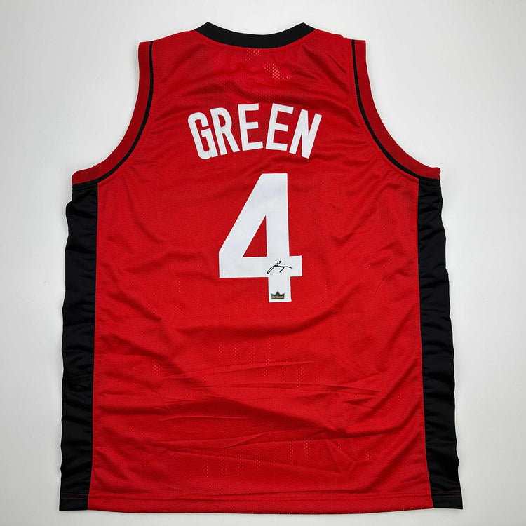 Facsimile Autographed Jalen Green Houston Red Reprint Laser Auto Basketball Jersey Size Men's XL