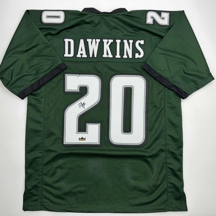 Facsimile Autographed Brian Dawkins Philadelphia Green Reprint Laser Auto Football Jersey Size Men's XL