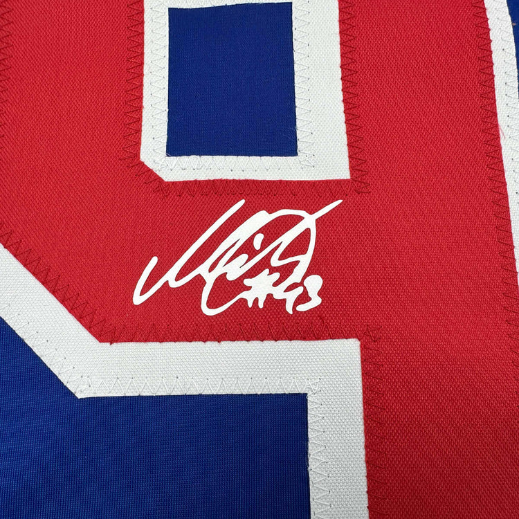 Facsimile Autographed Mika Zibanejad New York Blue Reprint Laser Auto Hockey Jersey Size Men's XL