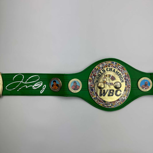 Autographed/Signed Floyd Mayweather Jr. WBC Green Boxing Replica Championship Belt JSA COA