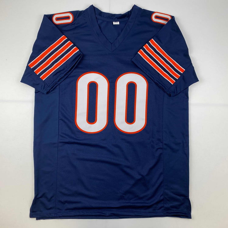 Autographed/Signed Chevy Chase Clark Griswold Christmas Vacation Chicago Blue Football Jersey Beckett BAS COA