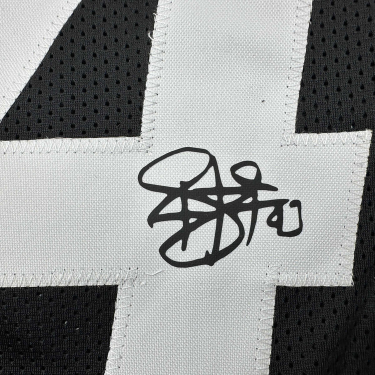 Facsimile Autographed Troy Polamalu Pittsburgh Black Reprint Laser Auto Football Jersey Size Men's XL