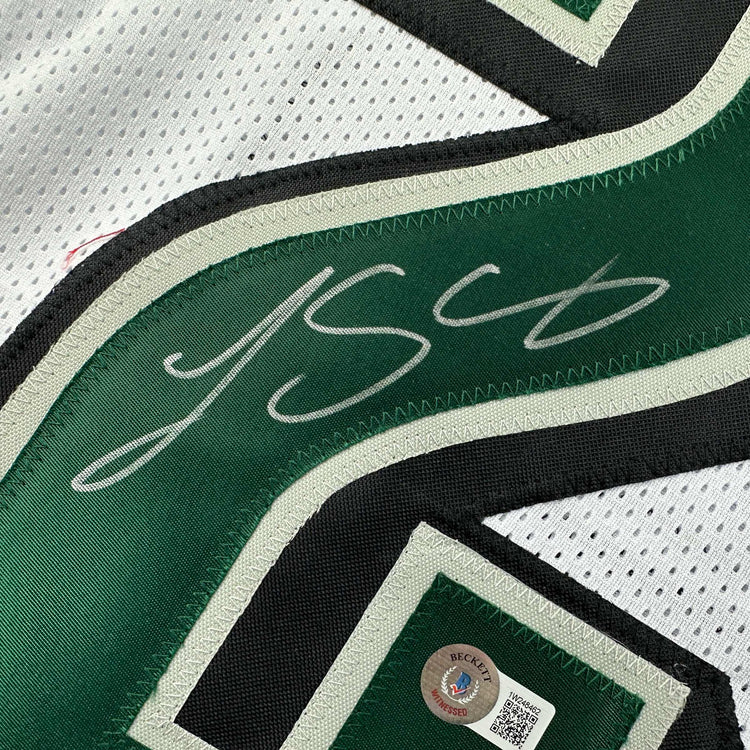 Autographed/Signed LeSean McCoy Philadelphia White Football Jersey Beckett BAS COA