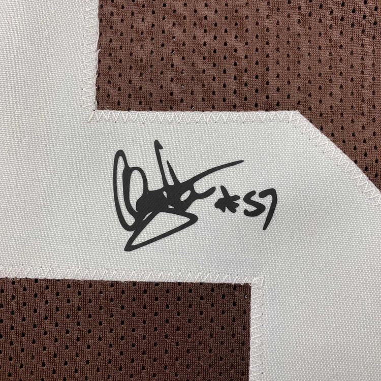 Facsimile Autographed Clay Matthews Jr. Cleveland Brown Reprint Laser Auto Football Jersey Size Men's XL