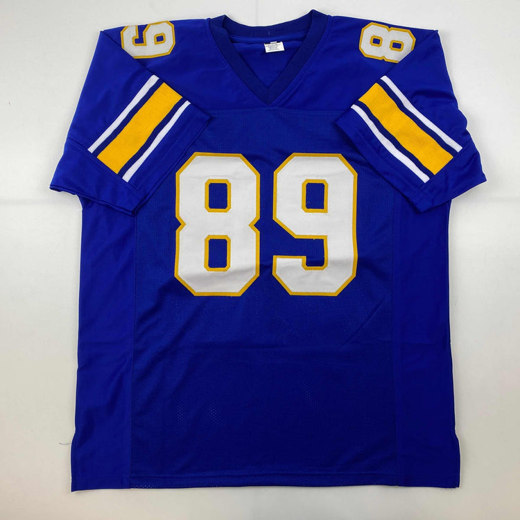 Facsimile Autographed Mike Ditka Pittsburgh Blue Reprint Laser Auto College Football Jersey Size Men's XL