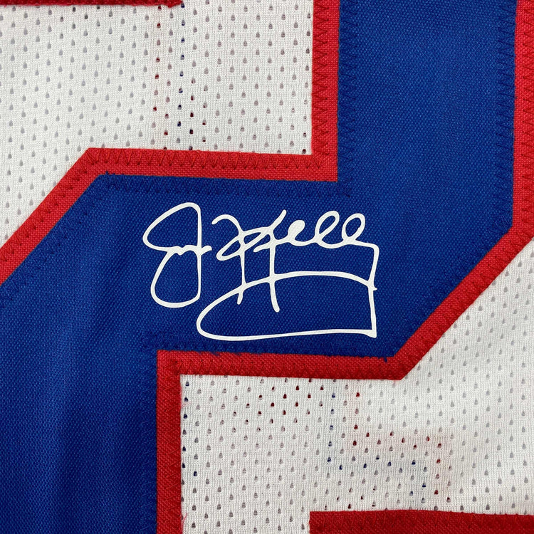 Facsimile Autographed Jim Kelly Buffalo White Reprint Laser Auto Football Jersey Size Men's XL
