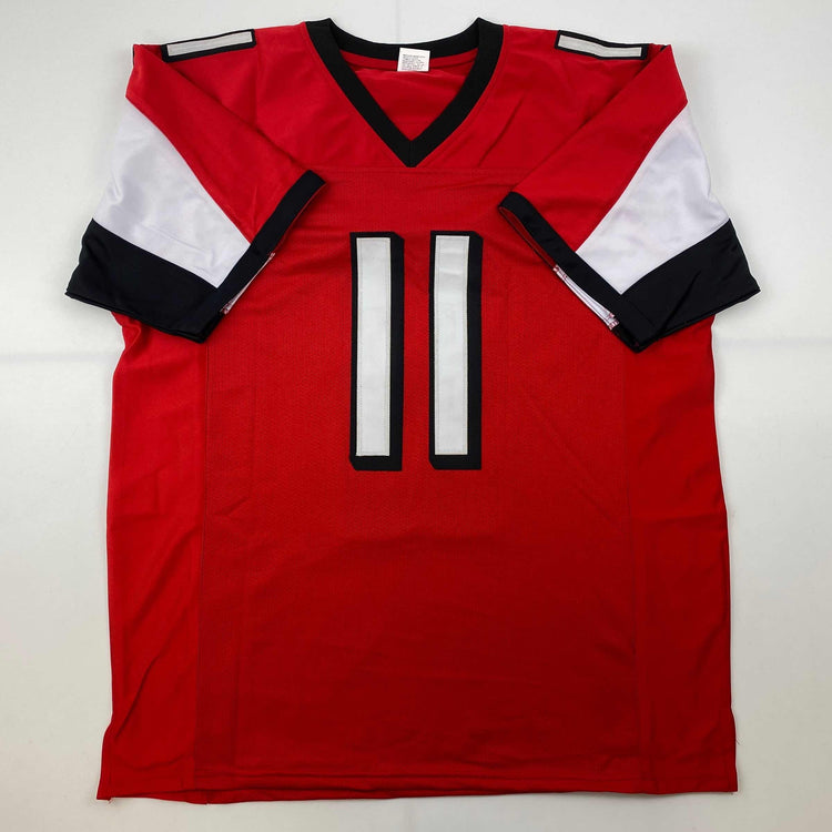 Facsimile Autographed Julio Jones Atlanta Red Reprint Laser Auto Football Jersey Size Men's XL