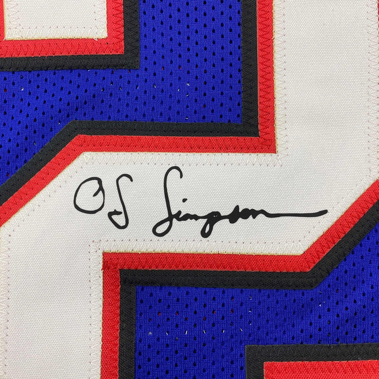 Facsimile Autographed OJ O.J. Simpson Buffalo Blue Reprint Laser Auto Football Jersey Size Men's XL