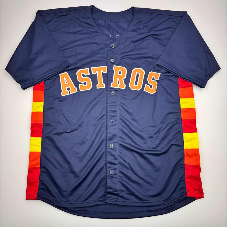 Autographed/Signed Roy Oswalt Houston Blue Baseball Jersey JSA COA