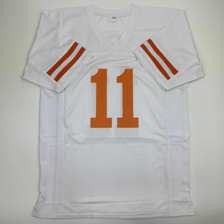 Autographed/Signed Major Applewhite Texas White College Football Jersey JSA COA