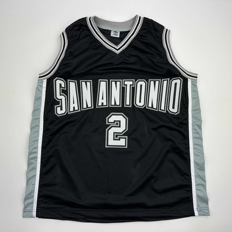 Facsimile Autographed Dylan Harper San Antonio Black Reprint Laser Auto Basketball Jersey Size Men's XL