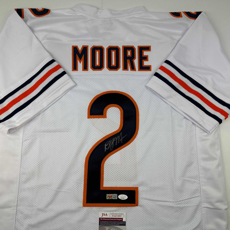 Autographed/Signed D.J. DJ Moore Chicago White Football Jersey Beckett BAS COA