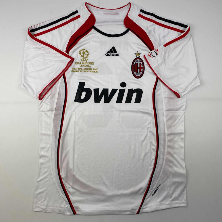 Autographed/Signed Ricardo Kaka AC Milan White Soccer Futbol Jersey Beckett BAS COA