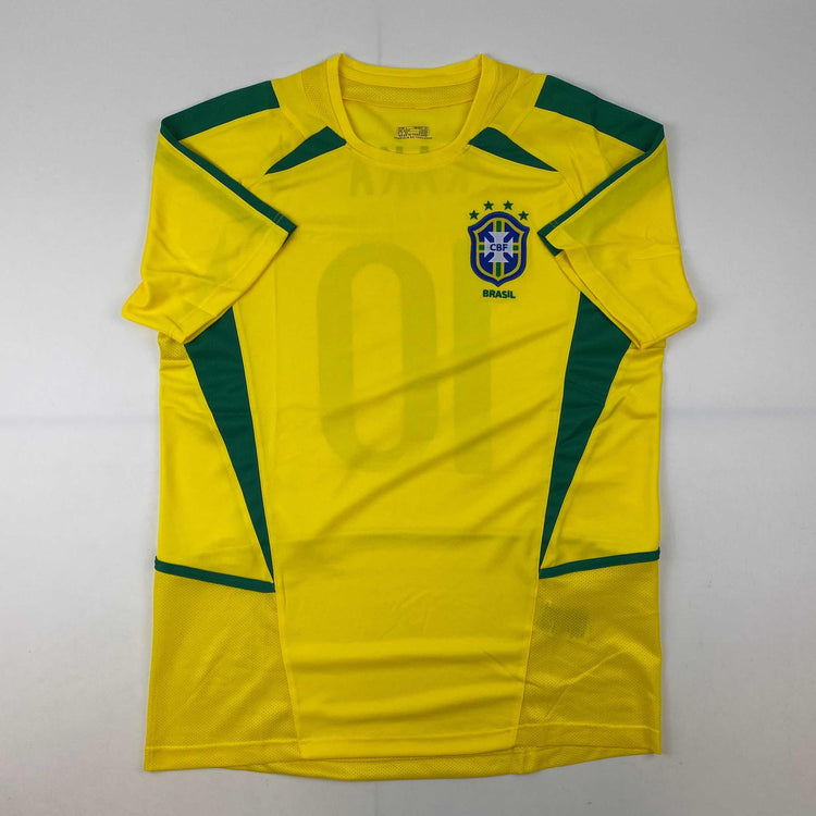 Autographed/Signed Ricardo Kaka Brazil Yellow Soccer Futbol Jersey Beckett BAS COA