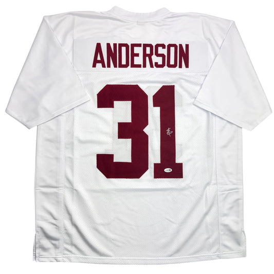 Autographed/Signed Will Anderson Alabama White College Football Jersey Beckett BAS COA