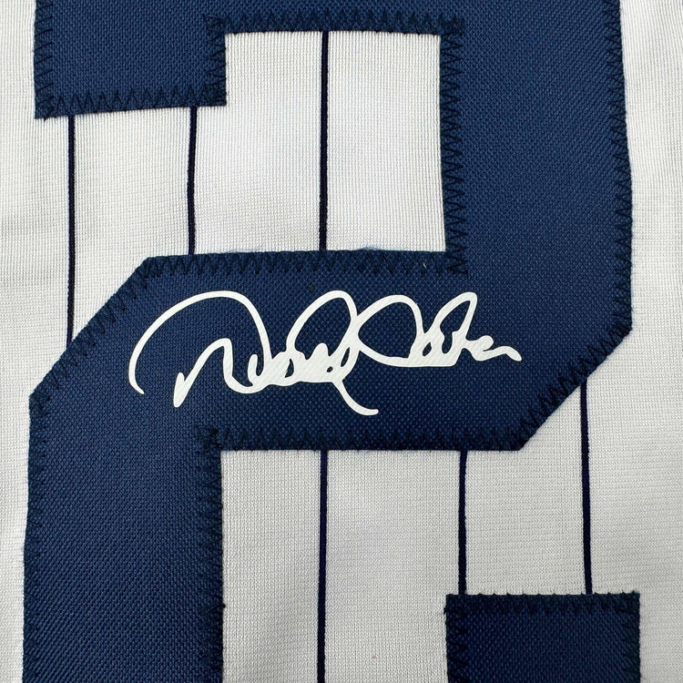 Facsimile Autographed Derek Jeter New York Pinstripe Reprint Laser Auto Baseball Jersey Size Men's XL