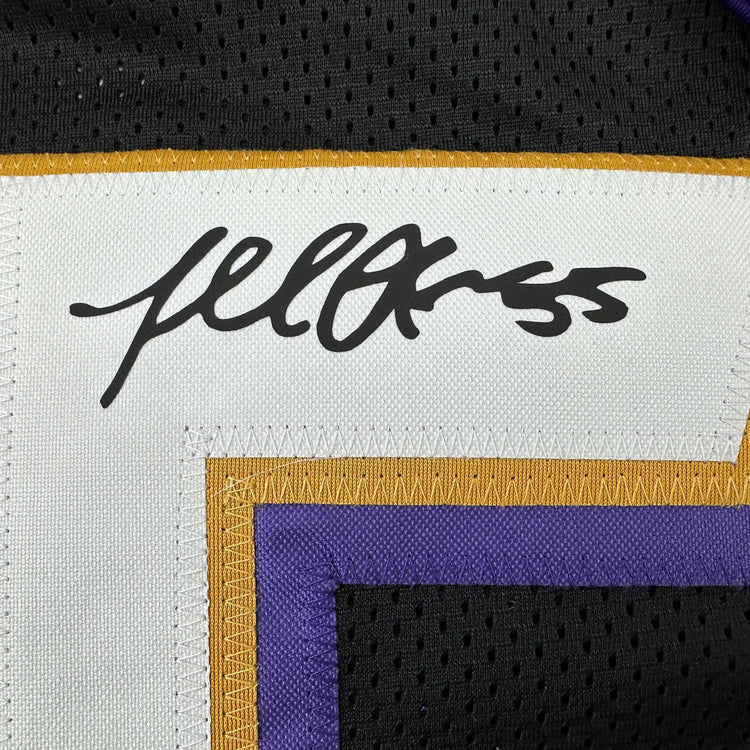 Facsimile Autographed Terrell Suggs Baltimore Black Reprint Laser Auto Football Jersey Size Men's XL