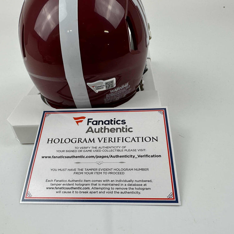 Autographed/Signed Jahmyr Gibbs Alabama Crimson Tide Mini College Football Helmet Fanatics COA