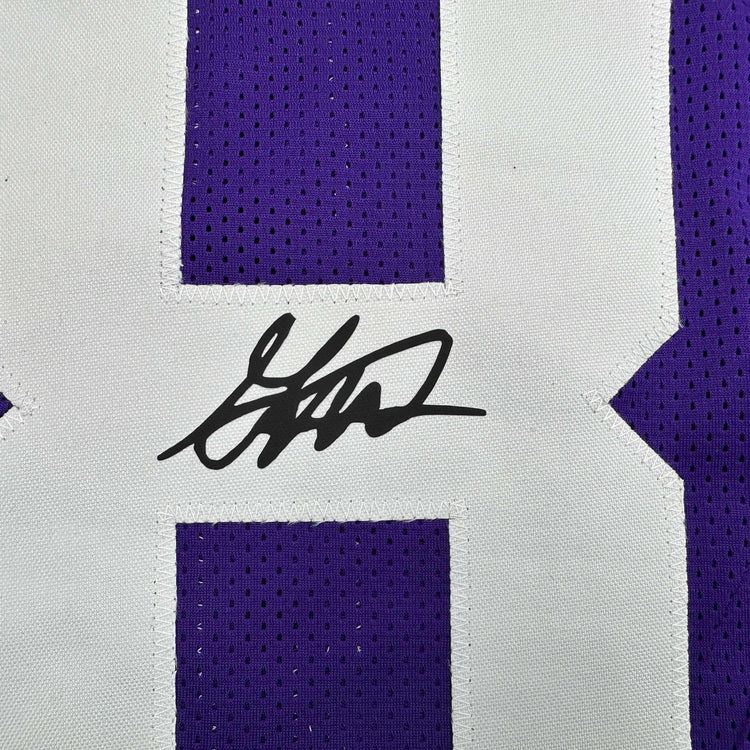 Facsimile Autographed Garrett Nussmeier LSU Purple Reprint Laser Auto College Football Jersey Size Men's XL