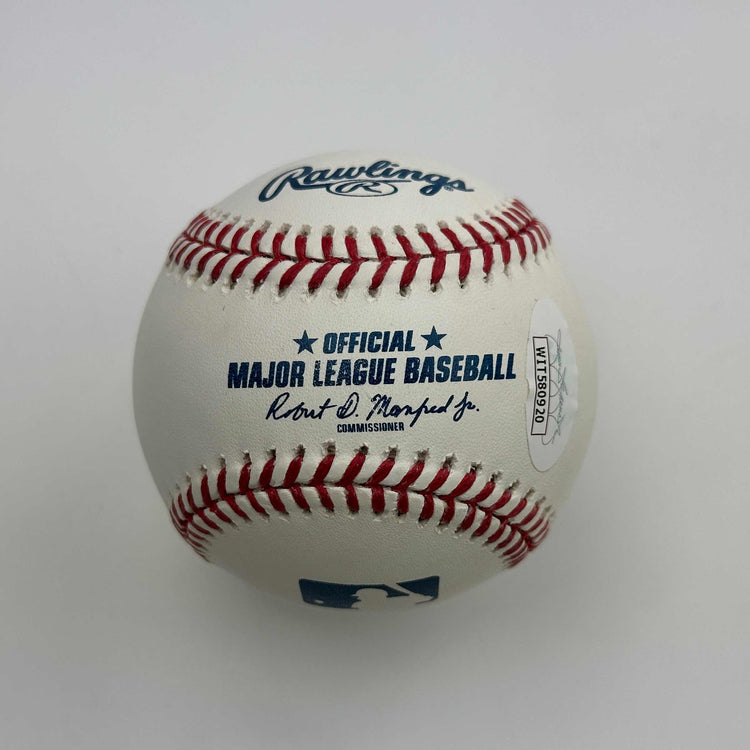 Autographed/Signed Keith Foulke Rawlings Official Major League Baseball ROML JSA COA Auto