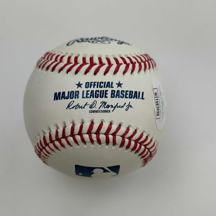 Autographed/Signed Eric Gagne Rawlings Official Major League Baseball ROML JSA COA Auto