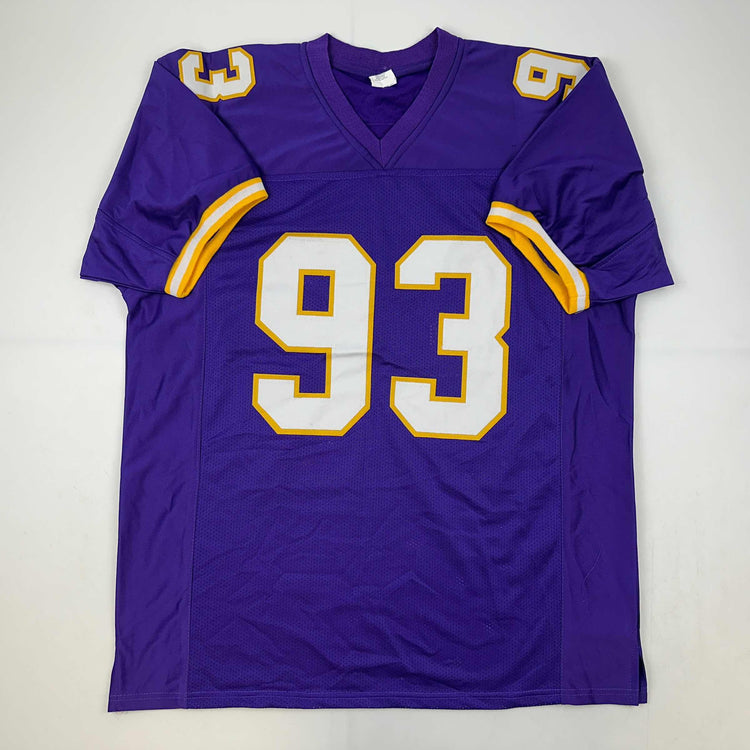 Facsimile Autographed John Randle Minnesota Purple Reprint Laser Auto Football Jersey Size Men's XL
