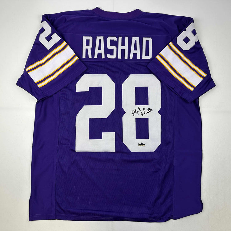 Facsimile Autographed Ahmad Rashad Minnesota Purple Reprint Laser Auto Football Jersey Size Men's XL